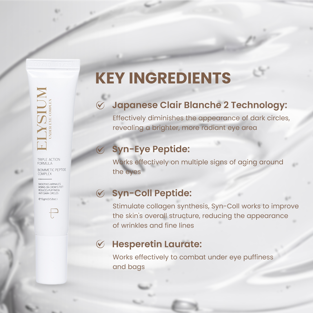 Elysium 9D Formula Under Eye Gel | 9 Peptides | Puffiness | Dark Circles | Wrinkles - For All Skin Types