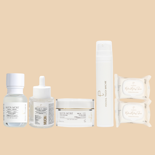 BUY MUCIN MOIST SERUM, GET MUCIN ESSENCE, MUCIN CREME, MUCIN SPF & 2 x MAKEUP MELTING WIPES FREE