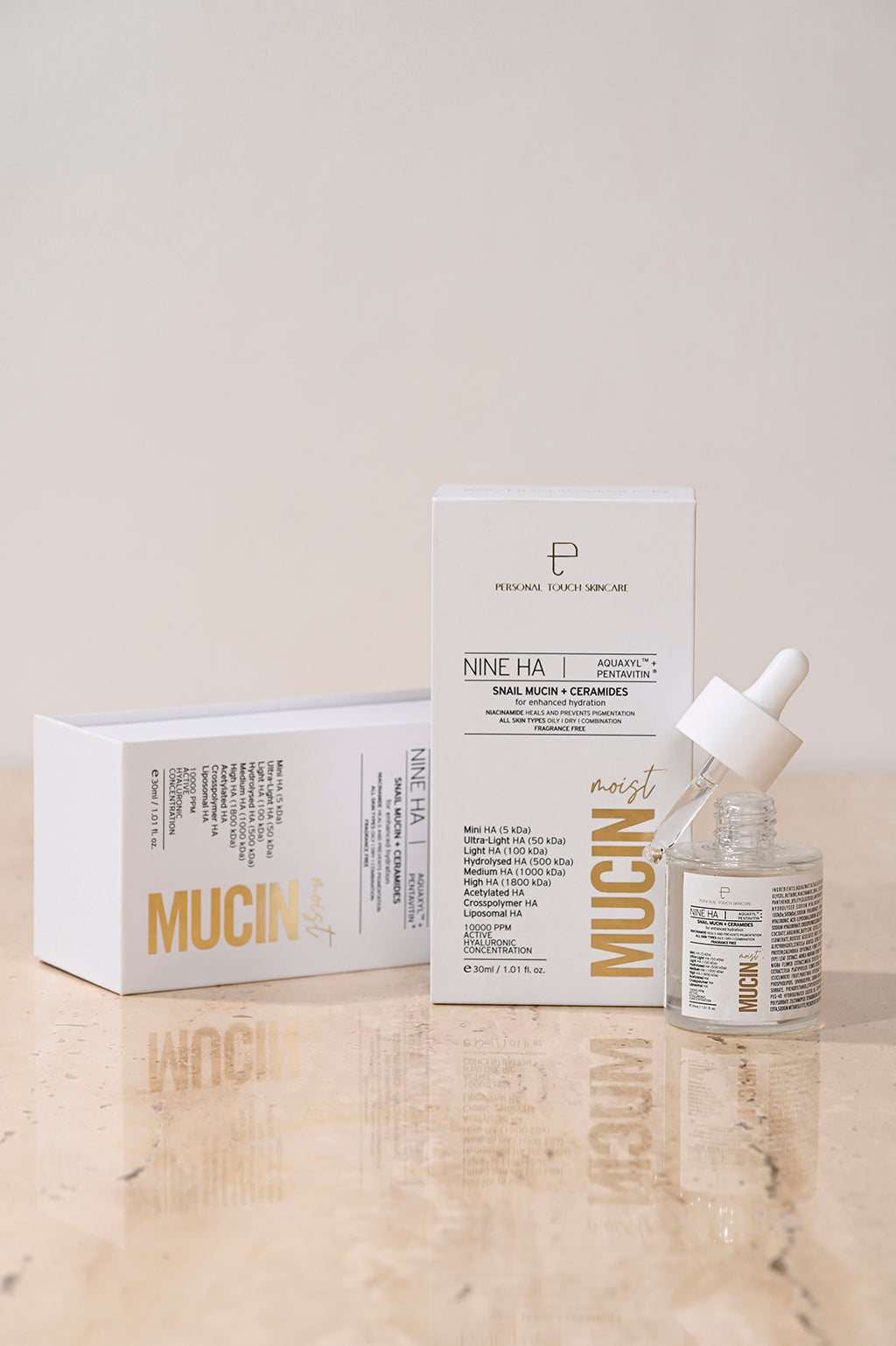 Mucin Moist Serum - World’s 1st Snail Mucin | 9 Hyaluronic Acids | Ceramides | Niacinamide