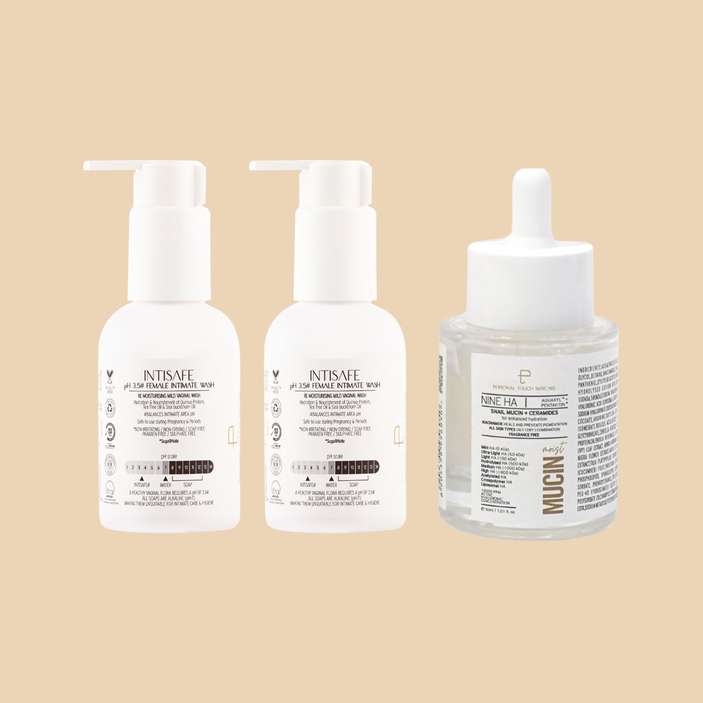 Buy 2 x Intisafe Wash, Get Mucin Moist Serum Free