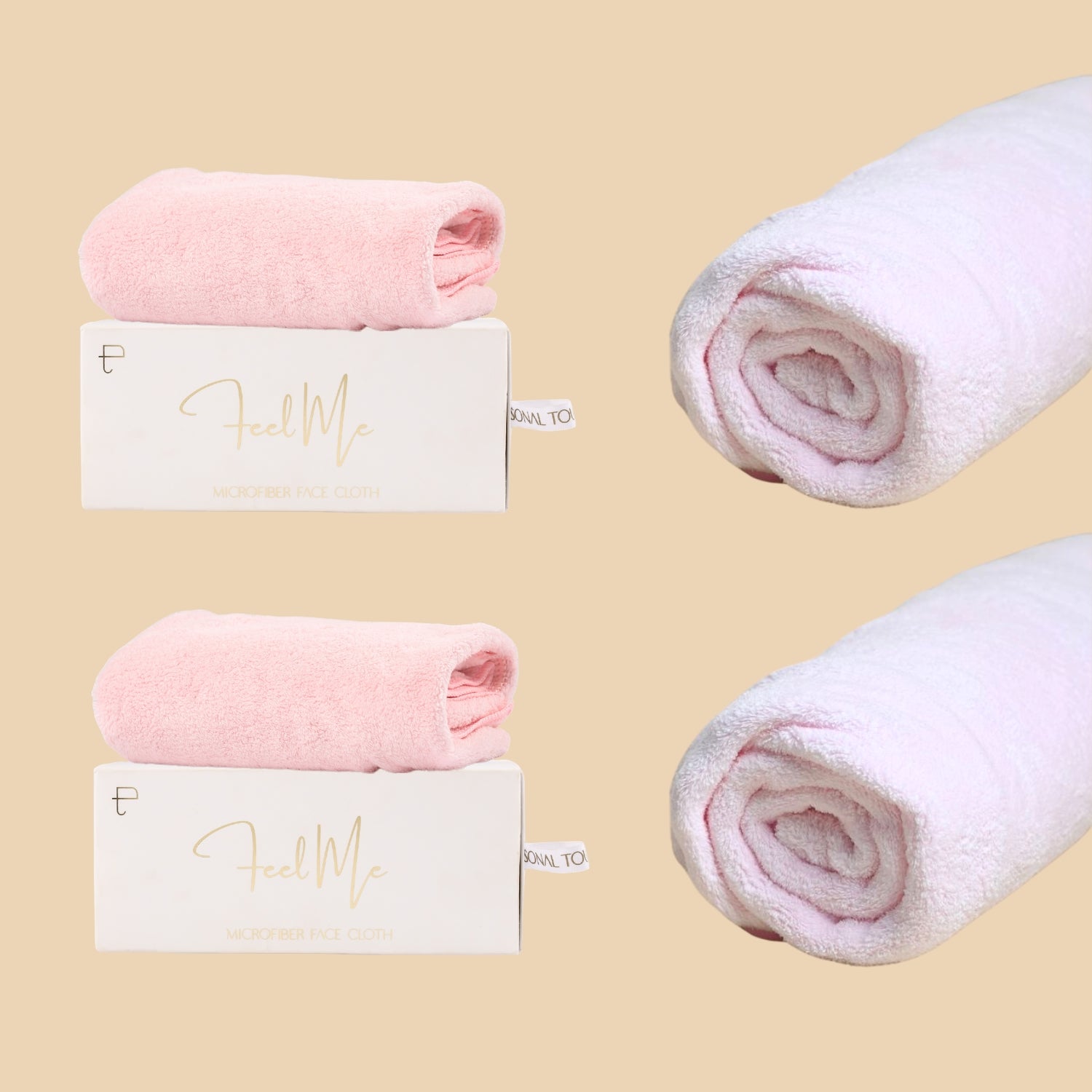 BUY 2 x FEEL ME FACE TOWELS GET 2 X FEEL ME BATH TOWEL FREE Personal Touch Skincare