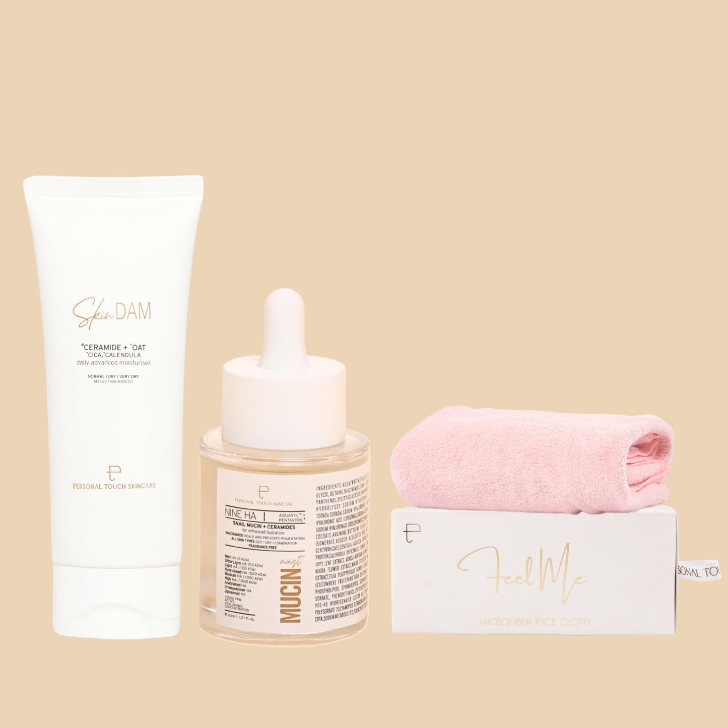 BUY SKINDAM, GET MUCIN MOIST & FEEL ME FACE TOWEL FREE