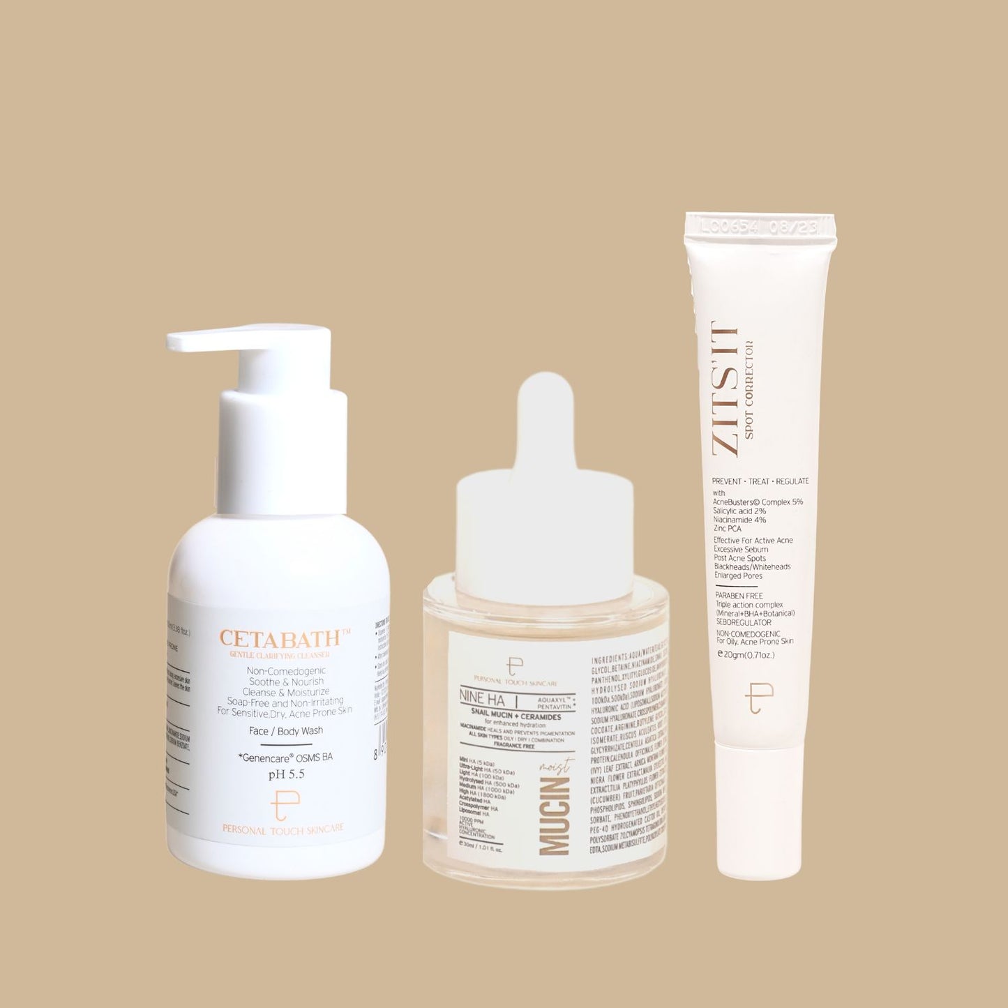 COMBO OF CETABATH, ZITSIT SPOT CORRECTOR & MUCIN MOIST