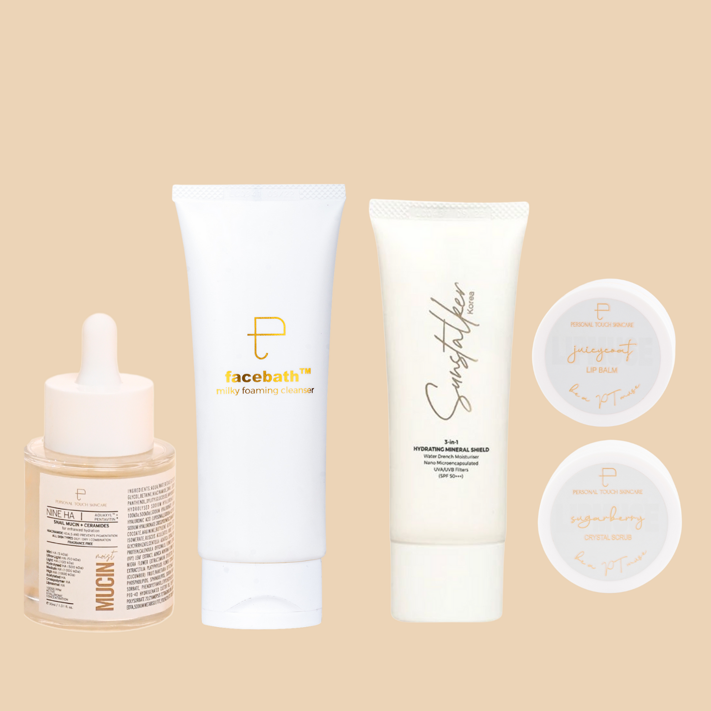 BUY MUCIN MOIST, GET FACEBATH, SUNSTALKER & LIP MUSE (LIP BALM & SCRUB) FREE