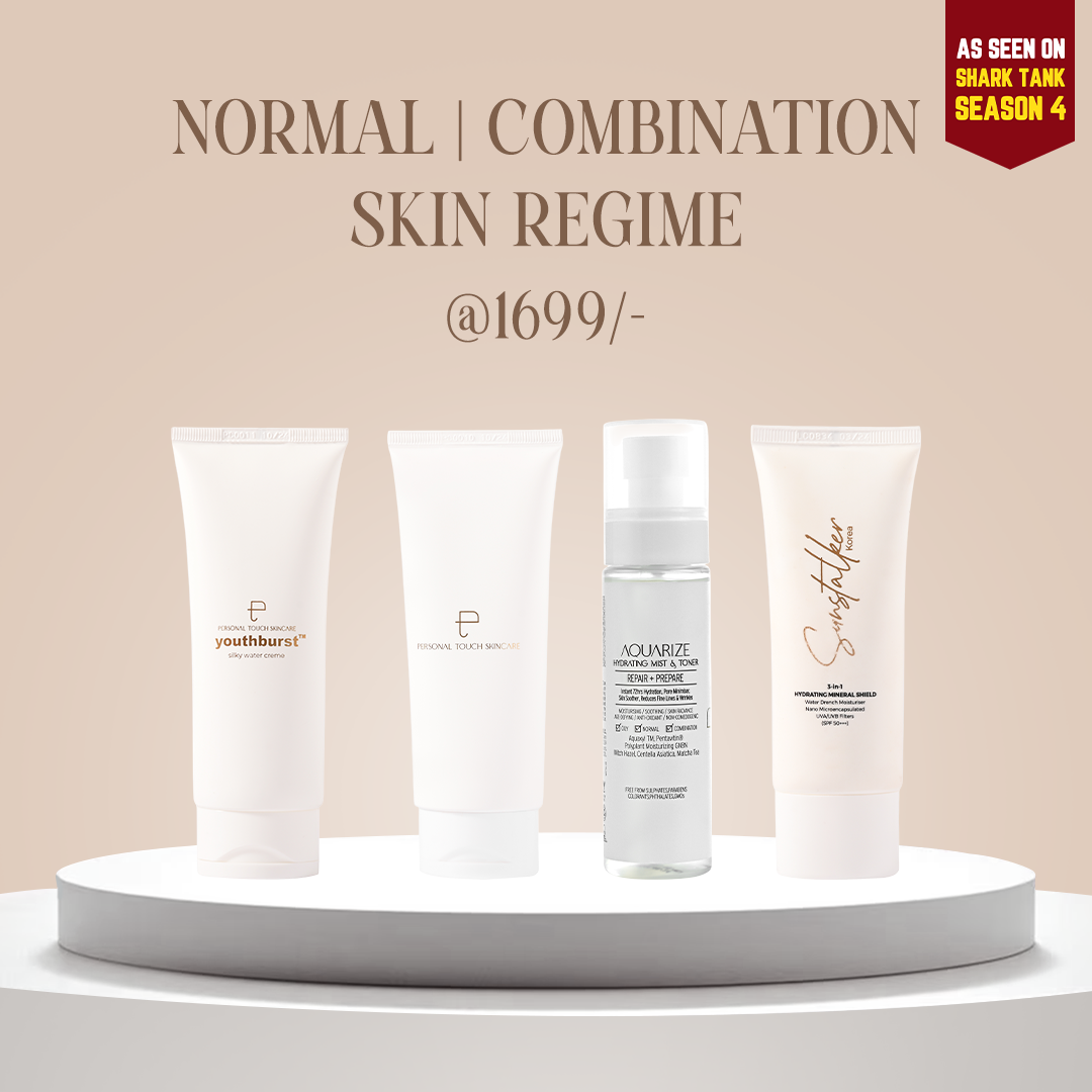 NORMAL | COMBINATION SKIN REGIME COMBO - FACEBATH, AQUARIZE, MOISTURIZER & SUNSCREEN