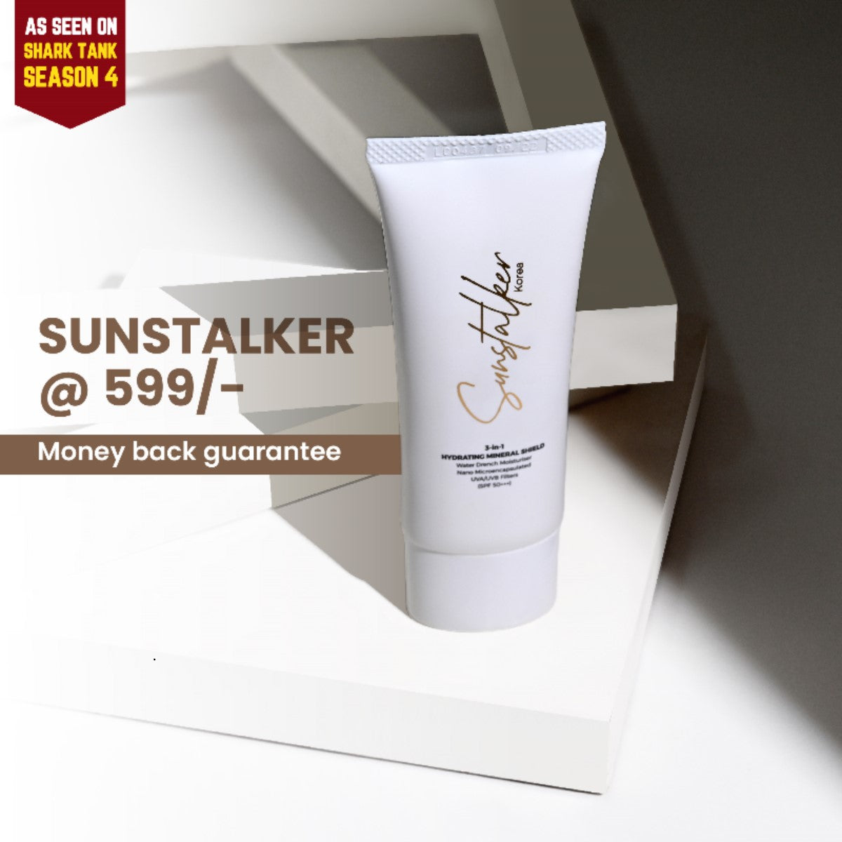 Sunstalker Korea 3-1 Water Based Moisturiser | Serum | Sunscreen SPF50+++ Suncat D For All Skin Types